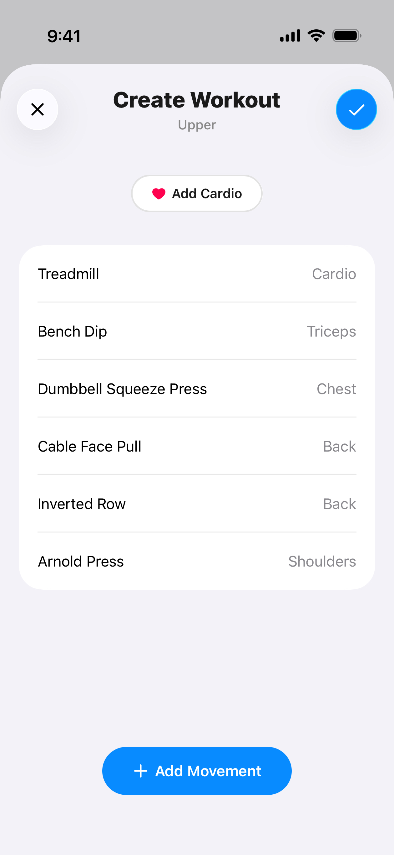 Plan screen